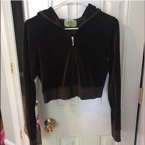 Original Juicy Couture Zip Up Velour Crop Jacket